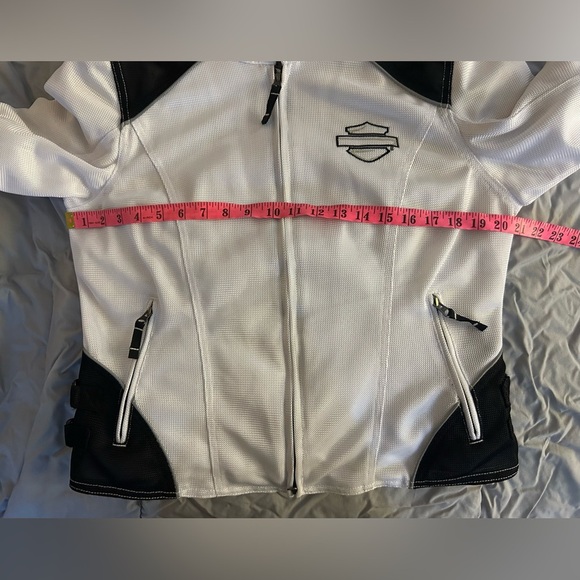 Harley-Davidson Women's Black and White Mesh Riding Jacket - Picture 6 of 8